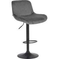 CLP Tabouret de bar Solon noir, Couleur:Gris foncé, Matériau de base:Velours