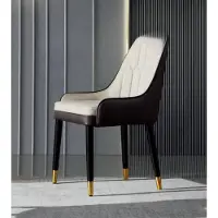 Xl Moebel Gmbh Chaise de salle à manger noire et blanche Chaises design en similicuir Chaises modernes en bois