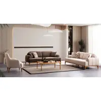 AEA Moderne Beige Sofagarnitur 3+3+1 Sitzer Wohnzimmer Möbel Luxus Set Sofa
