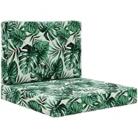 vidaXL Coussin de canapé d'extérieur 2 pcs Motif feuille Polyester
