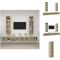 vidaXL Meubles TV muraux 4 pièces chêne Sonoma bois composite - Meubles TV