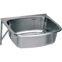 Kwc Lavabo de surface , modèle SIRIUS, en acier inoxydable, dimensions 560x200x460 mm, avec plan de travail rabattable et pare-éclaboussures