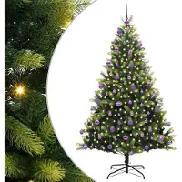 Syfax Arbre de Noël artificiel en silicone flexible 300 LEDs 210 cm