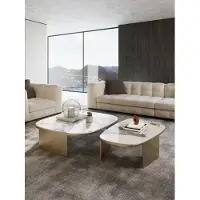 Xl Moebel Gmbh Table basse cuir pierre canapé d'appoint luxe tables gris salon xxl nouveau