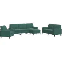 Syfax Ensemble de canapés 4 pcs avec coussins et traversins velours