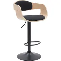 CLP Chaise de bar Kingston B - revêtement en tissu, structure noire - couleur naturelle/noir