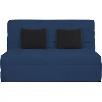 Dunlopillo Banquette BZ 2 places ReVEUR, Matelas Slyde 13 cm, Mousse HD 28kg/m3, Housse Pearl marine