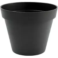 Eda Plastiques Pot de fleurs rond EDA Toscane, 43 L, Ø 47,5 x H.40 cm, Gris Anthracite, Intérieur/Extérieur