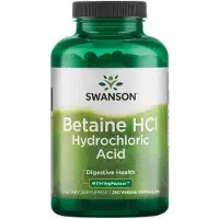 Sonstiges Bétaïne HCl acide chlorhydrique avec VegPeptase 250 gélules végétales Swanson Health Products