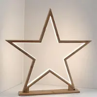 Spetebo Étoile de Noël LED décorative à suspendre - 52 cm - Lampe à suspendre en bambou Étoile Décoration de fenêtre
