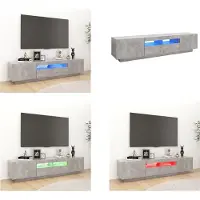 vidaXL Armoire TV avec lampes LED gris béton 180x35x40 cm - Armoire TV - Armoire TV Avec Lumière LED - Armoire TV Avec Lumières LED