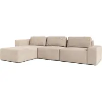 AX Living Canapé XXL L Form Arkleton Canapé d'angle Grand beige 360cm Confort G
