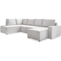 Miuform Brave Dave - Canapé d'angle avec fonction lit et coffre de lit U-FORM GAUCHE - 322x194cm - Beige - Canapé-lit Canapé