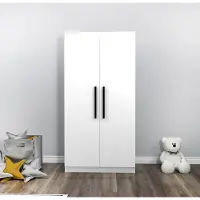 Skye Decor , Akser - White, armoire, blanc, 100 % PANNEAUX DE PARTICULES MÉLAMINÉS, 90 x 45 x 180 cm