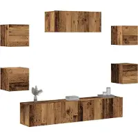 Syfax Ensemble de meuble TV mural 5 pcs vieux bois
