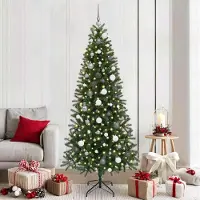 vidaXL Meubles Arbre de Noël artificiel avec 300 LED Vert 210 cm PE et PVC - 8677313