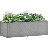 Prolenta Maison Exclusive - Potager surélevé avec système d'arrosage automatique, gris, 100 x 43 x 33 cm