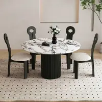360Home Table à manger, table ronde, table pour petits espaces, table avec pieds verticaux, table pour usage domestique, dimensions 130 x 75 cm /DLSBXG-130/