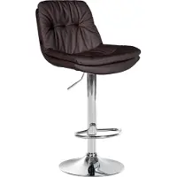 CLP Tabouret de bar Laurel similicuir, couleur:marron, matériaux du piètement:métal chromé