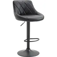 CLP Tabouret de bar Lazio, réglable en hauteur et pivotant à 360 degrés | Couleur : noir. Structure : noire