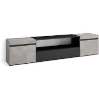 Skraut Home COZY Meuble TV, Banc Télé, 200x35x45cm, Pour les TV jusqu'à 80", Meubles de salon, Ciment