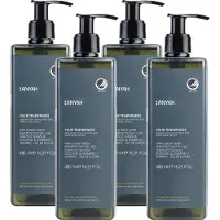 GFL Gel douche & shampooing ANYAH 2 en 1 4 × 480 ml - vegan, hydratant, pour peaux sèches, cheveux fortifiés - non rechargeable