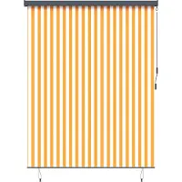Syfax Store roulant blanc et orange 200 x 250 cm Tissu et aluminium