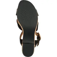 Marco Tozzi Sandales plates pour femmes , design épuré et élégant, confortables. Fermeture à boucle. Modèle : 2-28360-44, Taille : 38 EU, Couleur : Noir