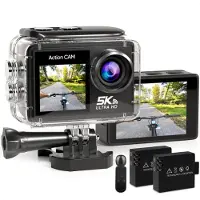 Strex Caméra d'action 5K 50MP - 60FPS / Étanche 30M / WiFi - Écran tactile - Micro externe - Inclus accessoires - Caméra d'action - Caméra sous-marine