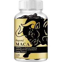 Buporai Maca 2500 mg + L-Arginine 2500 mg (120 gélules) Complément alimentaire, hommes, testostérone, énergie, endurance, muscle