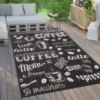 Paco Home Tapis d'extérieur résistant aux intempéries Balcon Cuisine Motif moderne Avec inscription Dimensions 60 x 100 cm