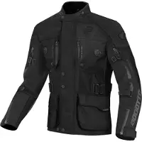 Bogotto Explorer-Z blouson imperméable en cuir / textile pour moto, noir, XS