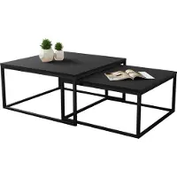 Mirjan 24 Lot de 2 tables basses RYSIA - noir / noir molet