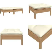 vidaXL Canapé de jardin 2 places avec coussin crème pin massif - Canapé de jardin 2 places - Canapés de jardin 2 places - Canapé de jardin - Outdoor Sofa