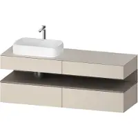 Duravit Collection One Meuble sous-vasque sur console, 2 tiroirs, 2 coulissants, découpe à gauche, 1600x550x600mm, niche basalte mat, QA4777043830000