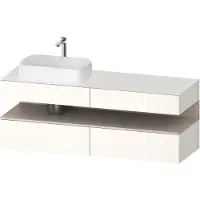 Duravit Collection One Meuble sous-vasque sur console, 2 tiroirs, 2 coulissants, découpe à gauche, 1600x550x600mm, niche taupe mat, QA4777091220010