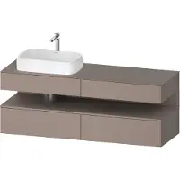 Duravit Collection One Meuble sous-vasque sur console, 2 tiroirs, 2 coulissants, découpe à gauche, 1600x550x600mm, niche basalte mat, QA4777043430010