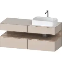 Duravit Collection One Meuble sous-vasque sur console, 2 tiroirs, découpe à droite, 1400x550x600mm, niche en chêne mamelonné, QA4766055910000