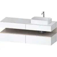 Duravit Collection One Meuble sous-vasque sur console, 2 tiroirs, 2 coulissants, découpe à droite, 1600x550x600mm, niche taupe mat, QA4778091180000