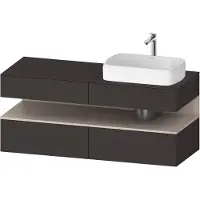 Duravit Collection One Meuble sous-vasque sur console, 2 tiroirs, 2 coulissants, découpe à droite, 1400x550x600mm, niche taupe mat, QA4766091800000