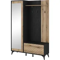 Bettso Vestiaire d'entrée Meubles d'entrée Vestiaires avec miroir Panneau vestiaire Vestiaire mural avec étagère et armoire à chaussures Armoire vestiaire Entrée DIAMOND