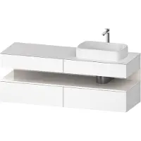 Duravit Collection One Meuble sous-vasque sur console, 2 tiroirs, découpe à droite, 1600x550x600mm, niche blanc ultra-brillant, QA4778022180000