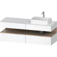 Duravit Collection One Meuble sous-vasque sur console, 2 tiroirs, découpe à droite, 1600x550x600mm, niche en chêne mamelonné, QA4778055180010