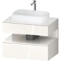 Duravit Collection One Meuble sous-vasque sur console, 1 tiroir, 1 tiroir, découpe au centre, 800x550x600mm, niche blanc ultra-brillant, QA4730022220000