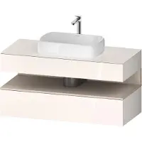 Duravit Collection One Meuble sous-vasque sur console, 1 tiroir, 1 tiroir, découpe au centre, 1200x550x600mm, niche Taupe Supermatt, QA4732083220010