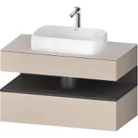 Duravit Collection One Meuble sous-vasque sur console, 1 tiroir, 1 tiroir, découpe au centre, 1000x550x600mm, niche graphite mat, QA4731049910000