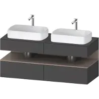 Duravit Collection One Meuble sous-vasque sur console, 2 tiroirs, 2 découpes, 1400x550x600mm, niche basalte mat, QA4767043490010