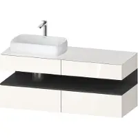Duravit Collection One Meuble sous-vasque en console, 2 tiroirs, 2 coulissants, découpe à gauche, 1400x550x600mm, niche graphite mat, QA4765049220010