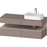 Duravit Collection One Meuble sous-vasque sur console, 2 tiroirs, 2 coulissants, découpe à droite, 1400x550x600mm, niche taupe mat, QA4766091430000