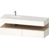 Duravit Collection One lavabo à encastrer avec meuble sous-vasque en console, 1600x550x600mm, niche en chêne naturel, vasque à gauche, QA4795030220000